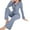03 Blue, variant on Weiqiqre Plus Size Pajamas for Women Set 2 Piece Ladies Long Sleeve Lounge Outfits Long Pant Pjs With Pockets