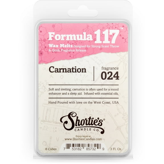 Pure Carnation Wax Melts - Highly Scented   Essential & Natural Oils - Shortie's Candle Company