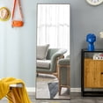 thumbnail image 5 of Xukmct 65"x23" Gray Solid Wood Frame Full Body Mirror Dressing Mirror Floor Mirror, Rectangle Wall Mirror for Clothing Store, Living Room, 5 of 12
