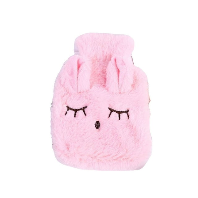 Hand Warmer Bags Plush Hot Water Bag Explosion Proof Prevent Scald Detachable Cute Rabbit Warm Water Bag with Plush Cover for Back, Shoulder and Neck, Bed Warmer Hand Warmer