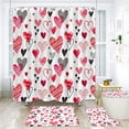 thumbnail image 3 of 4pcs Valentine's Day Shower Curtain Set Farmhouse Romantic Rose Gnome Couple Red Heart Tree Valentine Shower Curtain for Bathroom Decor Fabric Waterproof Shower Curtain Sets with Hooks, 3 of 8