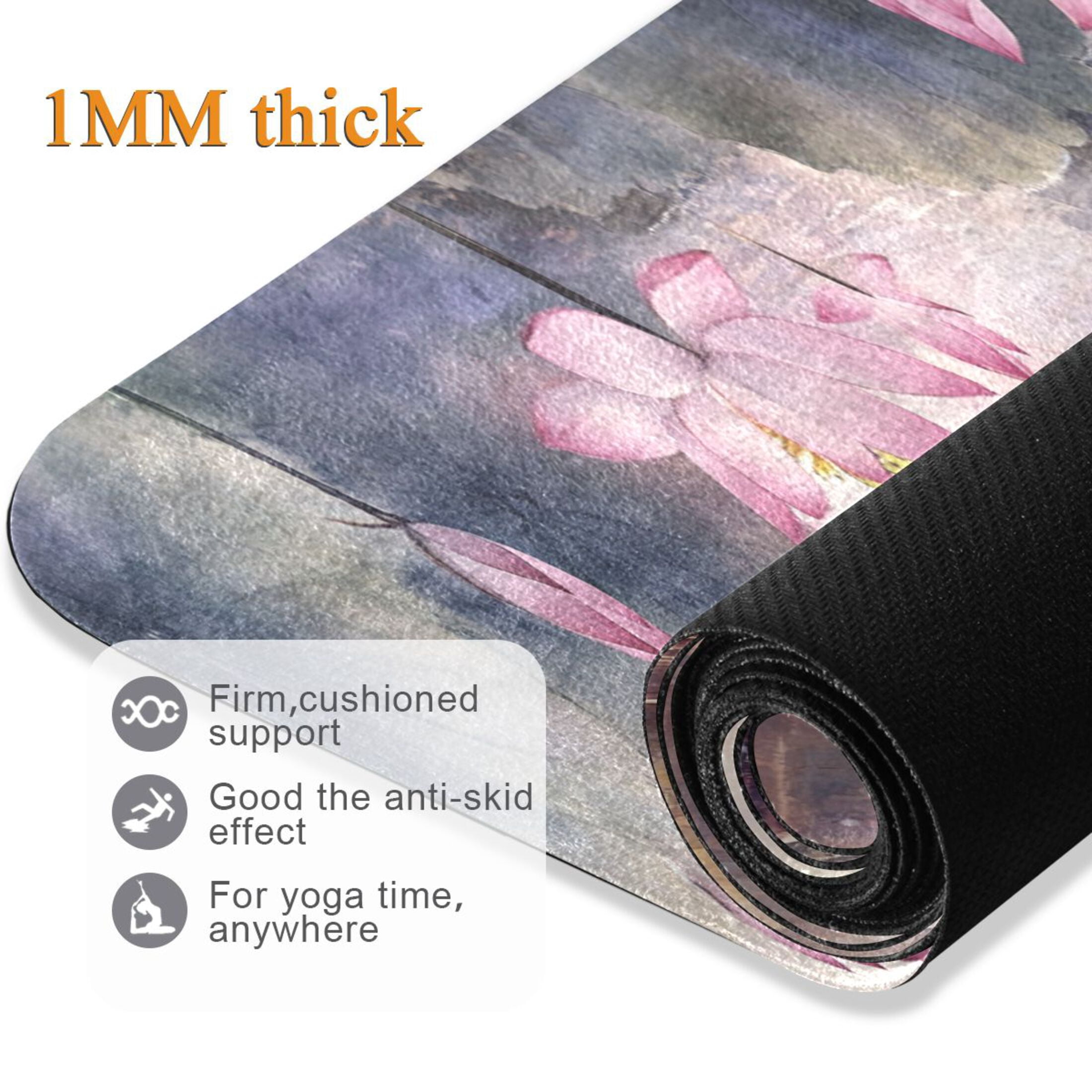 BZSMCE Yoga Mat Women Pavilion Lotus Flowers Water Fitness Mat