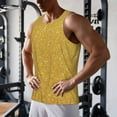 thumbnail image 6 of Haiem Gold Shiny Men Workout Tank Top Gym Bodybuilding Sleeveless Muscle T Shirts Athletic Tank Breathable Workout Shirt-X-Large, 6 of 8