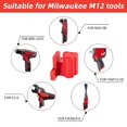 thumbnail image 3 of 4Pcs Battery Mount Holder Plastic Electric Tool Battery Dock Holder Heavy Duty Power Tool Hanger with Screws for Milwaukee M12 12V Lithium Battery Tool, 3 of 10