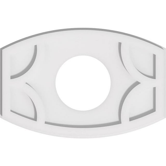Ekena Millwork CMP18X12KY-06000 6 in. ID x 9.75 in. Rectangle Kailey Architectural Grade PVC Contemporary Ceiling Medallion