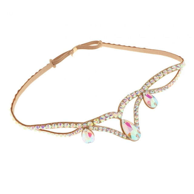 Tocado para Danza del vientre Strade Fareast Limited con diamantes de imitación ajustable 26 cm