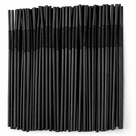200 PCS Black Long Flexible Plastic Straws, 13 Inch Extra Long Bendy Disposable Straws for Party Decorations, Birthday and Holiday Celebrations