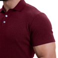 thumbnail image 3 of fatyb Mens Ribbed Shirts Short Sleeve Button up Knit Muscle Shirts Collared Slim Casual Tees for Men, 3 of 7