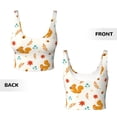 thumbnail image 5 of Fotbe Squirrel Maple Leaves And Nuts Pattern Womens' Sports Bra Longline Wirefree Padded with Medium Support Sports Moisture-Wicking Workou Vest,Tank Top-Large, 5 of 9