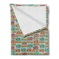 thumbnail image 2 of Hipster Soft Flannel Fleece Blanket, Pattern with Old Fashion Funky Studio Music Style Colorful Song Listening Products, Cozy Plush for Indoor and Outdoor Use, 50" x 70", Multicolor, by Ambesonne, 2 of 5