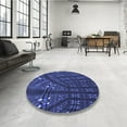 thumbnail image 3 of Ahgly Company Indoor Round Patterned Royal Blue Area Rugs, 8' Round, 3 of 6