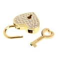 thumbnail image 5 of JUNTEX Vintage Diamonds Heart Lock With Key Mini Love Padlock Metal Wish Lock for Bag Suitcase Luggage Diary Book Jewelry Box, 5 of 14