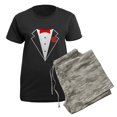 thumbnail image 5 of CafePress - Funny Tuxedo [Red Bow] Women's Dark Pajamas - Women's Short Sleeve Print T-Shirt and Pants Dark Cotton Pajama Set, 5 of 7