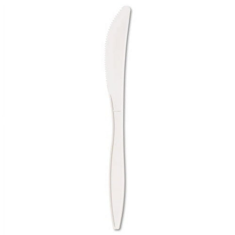 Mediumweight Polypropylene Cutlery, Knife, White, 1000/Carton Mediumweight Polypropylene Cutlery, Knife, White, 1000/Carton