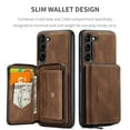 thumbnail image 6 of SaniMore Case for Samsung Galaxy A14 5G 6.6" 2023, PU Leather Case Detachable Magnetic Zipper Wallet Card Slots Kickstand Wireless Charging Anti-drop Shockproof 360° Protection Cover, Brown, 6 of 7