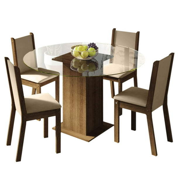 Juego de Comedor con Mesa Redonda y 4 Sillas Madesa Madu