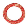thumbnail image 1 of Cojín redondo de brocado de seda para cuenco tibetano de meditación de 18 cm (rojo), 1 of 12