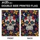 thumbnail image 2 of Bandera de jardín del Día de los Muertos con diseño de calavera floral, bandera de bienvenida para patio, de doble cara, con calavera de flores mexicanas, bandera vertical para jardín para decoración, 2 of 7