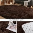 thumbnail image 5 of Softlife Fluffy Soft Rug Contemporary Chocolate Brown Soild Area Rug, 5.3' x 7.5', 5 of 8
