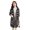 Grey, variant on Women's Knitting Coat, Hooded, Long Sleeve, Striped Print, Sweater Coat, with Pockets, Loose Fit, Autumn, Winter, Casual Knitting Outwear