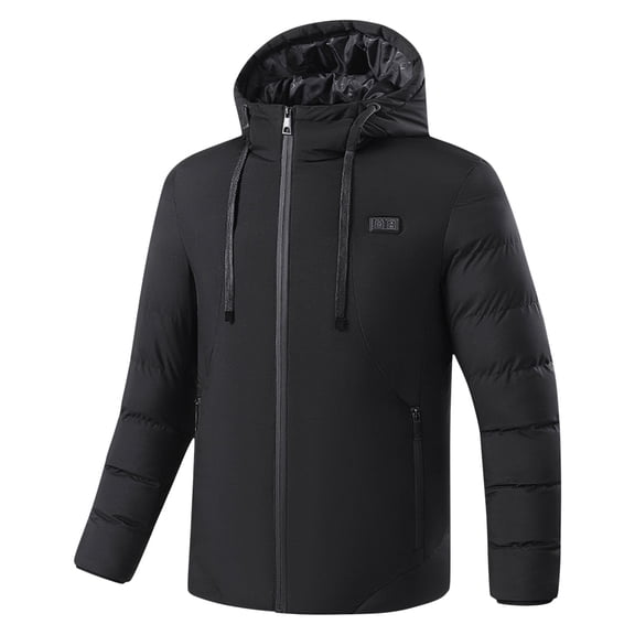 Mrat Heated Jackets for Men Women No Battery Pack, Electric Heated Coat Unisex Heating Winter Coat Heat Jacket Lightweight Zip up Hoodie Lady Black L