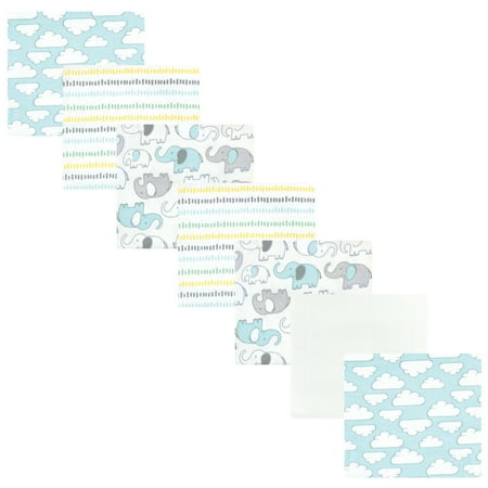 Luvable Friends Hudson Baby Flannel Receiving Blankets 7pk, New Elephant