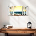 thumbnail image 2 of Elephant Stock Window To Wavy Beach Wall Art - Horizontal Multi Panel Canvas - Living Room Wall Decor - Beach Multi Panel - Yellow And White Decor - 22" x 10", 2 of 4