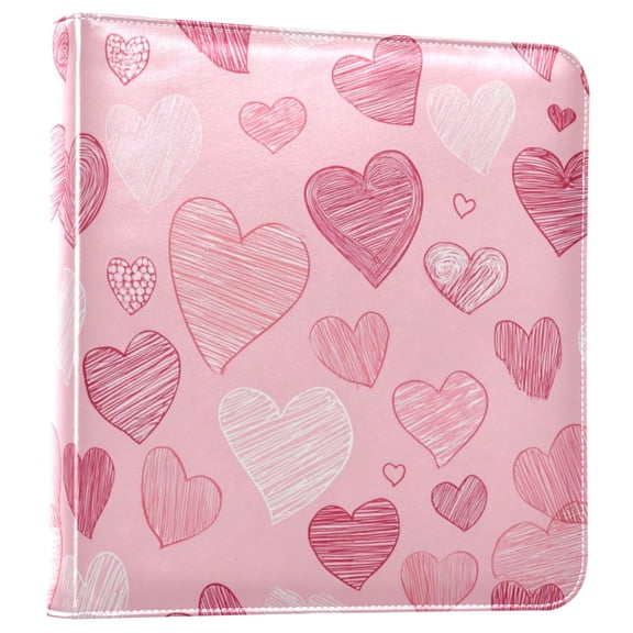 Photo Album Leather Photo Album Bookshelf Photo Albums Scrapbooking Albums Durable and Fashionable Valentine's Day Pink Heart