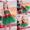 thumbnail image 2 of Girls Christmas Outfit Sleeveless Kids Girl Christmas Elf Dress with Headband and Pair of Socks Sets Green Tulle Dress Party Outfit 8-9 Years, 2 of 8