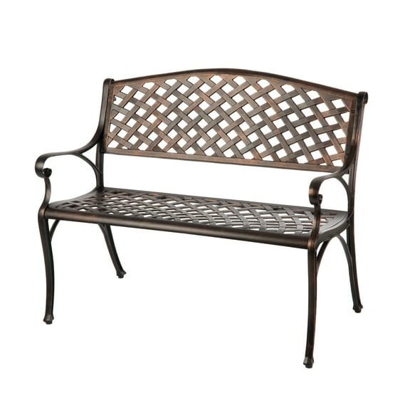 Patio Sense Antique Bronze 40.25 in. Cast Aluminum Bench