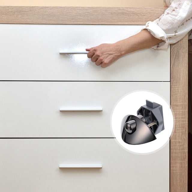 ORDDIART RVs Furniture Lock Drawer Locks Black Plastic Handle Function 1Pcs