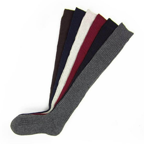 GOOHOCHY Warm Boot Socks 1 Pair Grey Wool Thigh High Socks for Women Over the Knee