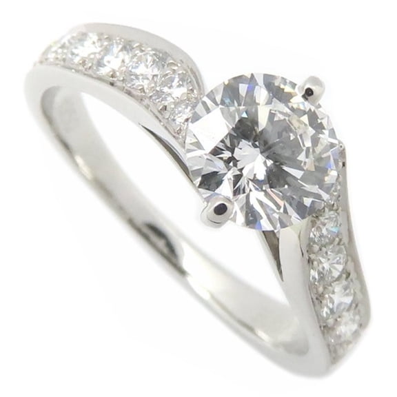 Pre-Owned Van Cleef & Arpels Diamond Ring, 0.74ct Diamond, D.VVS1 Clarity, Size 50, Platinum...