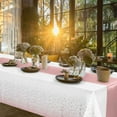 thumbnail image 4 of 1 Pack Plastic Table Cloth Cover + 1 Pack Satin Table Runner for Parties  Disposable Tablecloth for Rectangle Tables  Birthday Wedding Graduation Mather Valentine‘s Day Christmas Party Su, 4 of 8