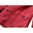 thumbnail image 5 of Hiheart Boys Girls Water Resistance Hooded Jackets Cotton Lined Rain Jackets Red 8-9 yrs, 5 of 7