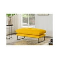 thumbnail image 6 of Lilola Home Karla Yellow Velvet Contemporary Loveseat and Ottoman, 6 of 10