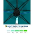 thumbnail image 6 of 10FT Patio Umbrella with 40 Solar LED Lights – Windproof 8-Rib Outdoor Market Umbrella – Waterproof, UV & Fade Resistant Canopy – Tilt Crank for Deck, Pool, Garden, Outdoor Dining, 6 of 7