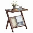 thumbnail image 3 of Boho Style Rattan Nightstand with Bamboo Frame, Bedside Table with Storage Drawer and Glass Top, Accent Side Table for Small Spaces, Brown Finish, 3 of 10