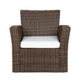 thumbnail image 2 of WestinTrends 4pc Outdoor Furniture Conversation Sofa Set with Loveseat, Cofee Table and Cushions, All Weather UV Resistant Rattan Wicker Patio Chairs, Brown/White, 2 of 8