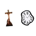 thumbnail image 1 of Reloj De Pared Interior, Relojes Distorsionados, Escultura De Jesús, Estatua Decorativa Religiosa Católica Para Escritorio, Mesa, Oficina, Tienda, Coche., 1 of 8