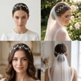 thumbnail image 4 of MIALLO Silver Full Flower Rhinestones Hair Vine, Boho Flexible Bridal Headband for Wedding and Daily Style, 4 of 8