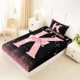 thumbnail image 4 of Manfei Cartoon Bow Letter K Monogrammed Twin Sheet Sets 3pcs for Girls Teens,Princess Glitter Print Bedding for Kids,Super Cozy Room Decor, 4 of 5
