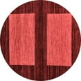 thumbnail image 1 of Ahgly Company Machine Washable Indoor Round Abstract Red Modern Area Rugs, 6' Round, 1 of 4
