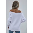 thumbnail image 3 of Pulls Femmes Robe Oversize Manches Longues Sexy hors Épaule Couleur Bloc Pull Pull Tops, 3 of 6