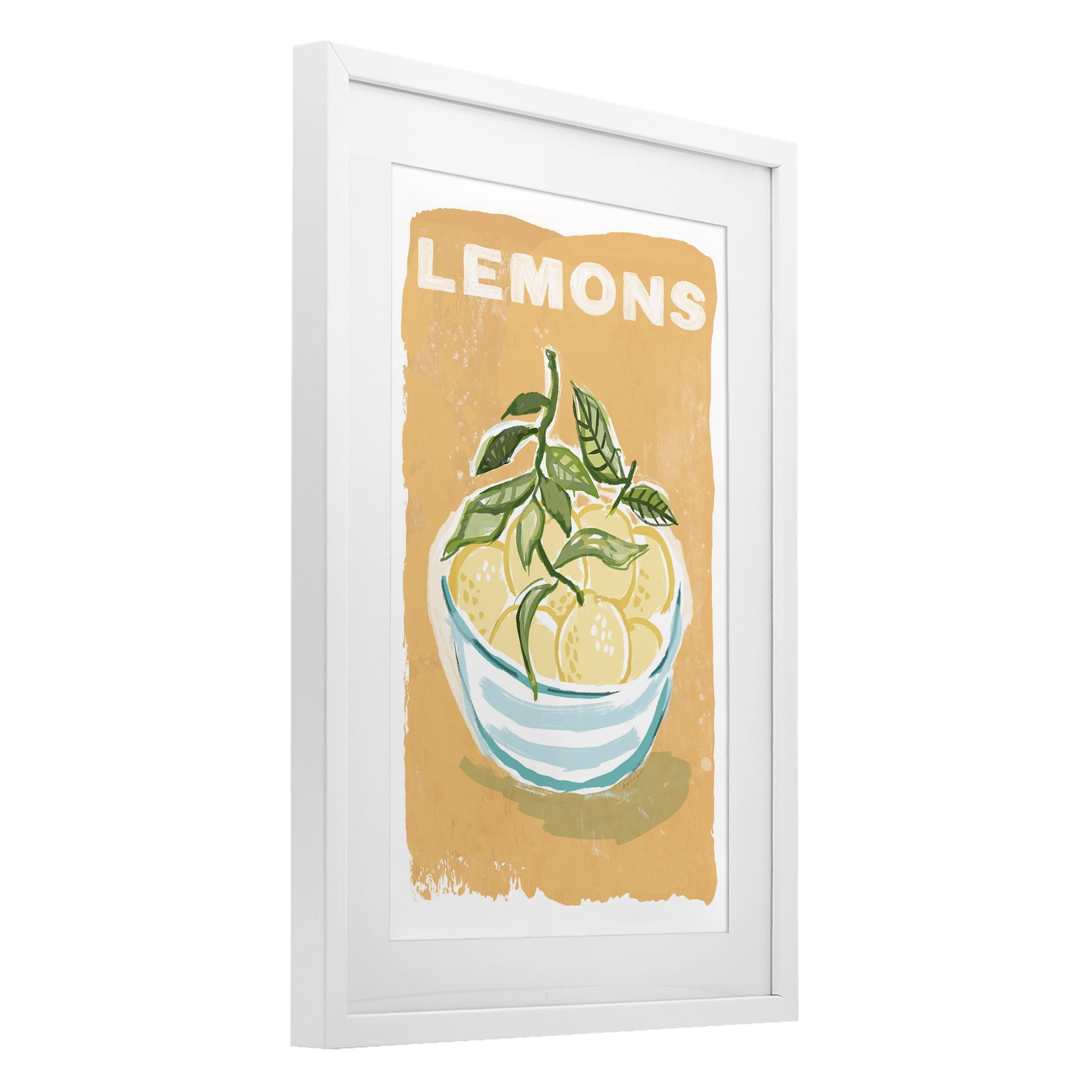 Stupell Industries Lemon Twist Motif White Framed Print Under Glass, design by Chad Barrett