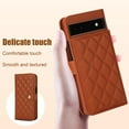 thumbnail image 4 of Case Wallet for Google Pixel 6a, [Wristlet & Crossbody Strap] RFID Blocking 5 Card Slots Stand [Shockproof TPU Shell] PU Leather Magnetic Flip Cover Compatible with Google Pixel 6a, Brown, 4 of 9