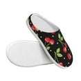 thumbnail image 3 of Fotbe Sweet Red Cherry Pattern Women's Fuzzy Curly Fur Memory Foam Loafer Slippers Indoor Outdoor Slippers Winter Home Shoes-35/36, 3 of 7