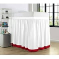 thumbnail image 2 of Dual Tone Dorm Bed Skirt, Ruffled Dual Tone Dorm Size Bed Skirt - 100% Microfiber Fabric, Dual Tone Dorm Bed Skirt Twin XL Size College Dual Tone Dorm Bed Skirt 42" Drop - Burgundy and White Solid., 2 of 4