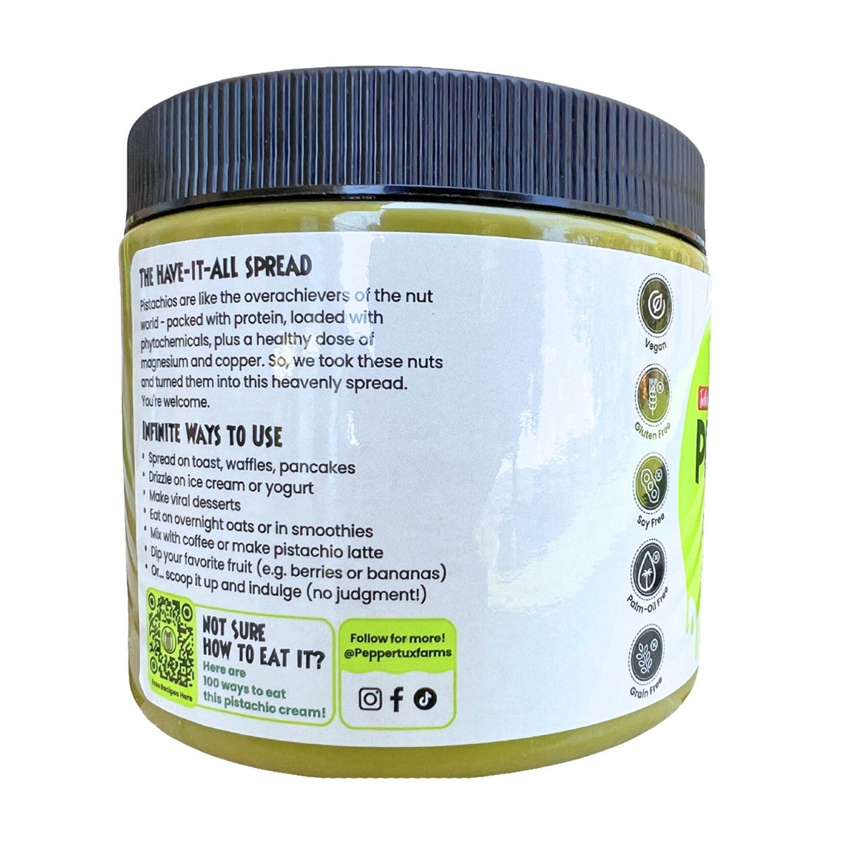 Peppertux Turkish Pistachio Cream, 18 Ounce