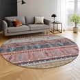 thumbnail image 6 of Addison Rugs Mayfield Premium Machine Washable Transitional Stripes Red Round Rug, 8' x 8', 6 of 6